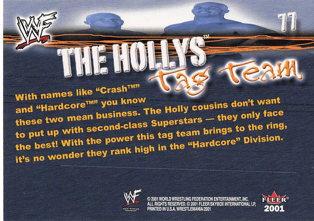 2001 Fleer WWF Wrestlemania Wrestling The Hollys #77