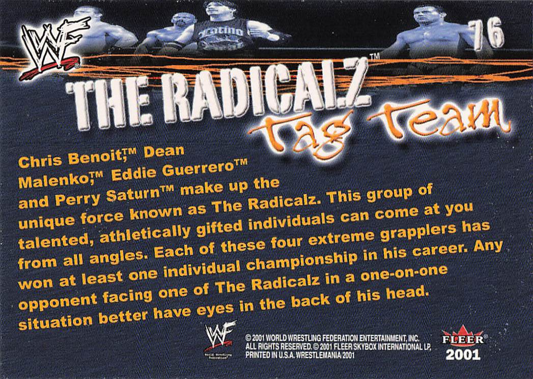 2001 Fleer WWF Wrestlemania Wrestling The Radicalz #76