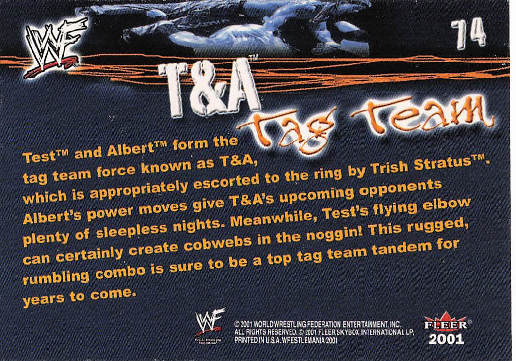 2001 Fleer WWF Wrestlemania Wrestling T and A #74