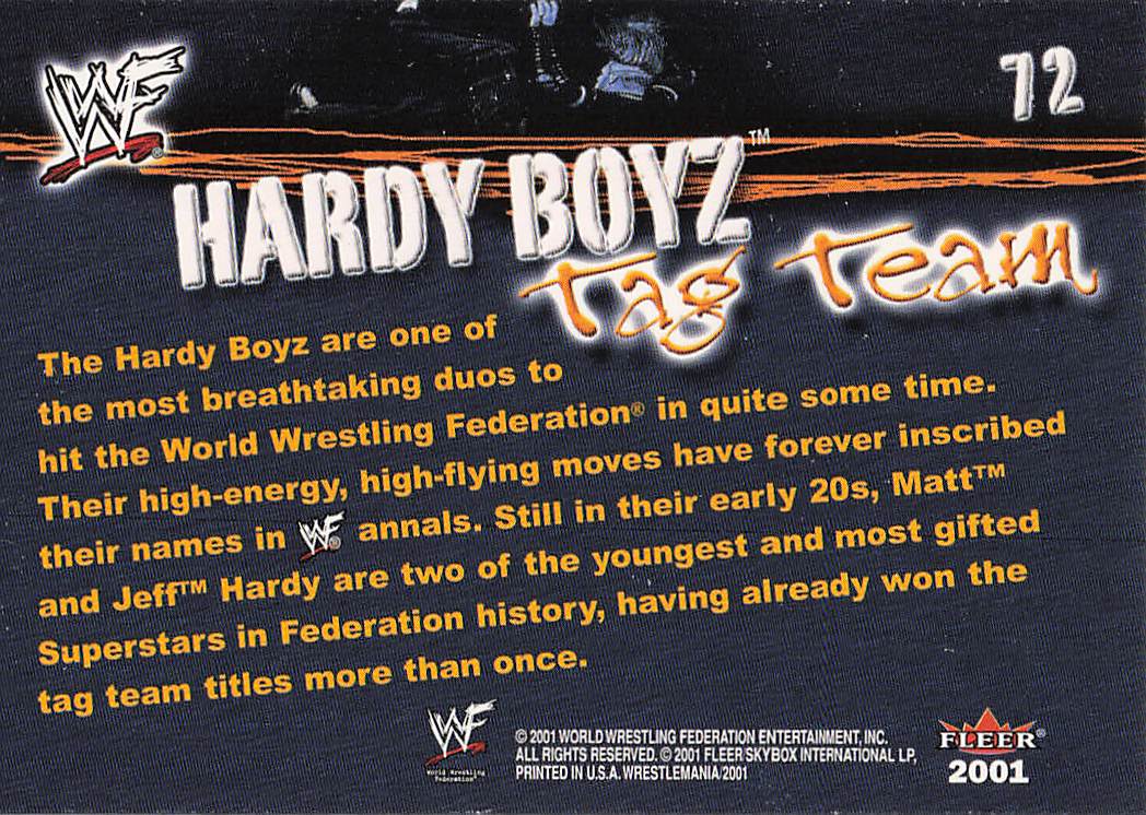 2001 Fleer WWF Wrestlemania Wrestling The Hardy Boyz #72