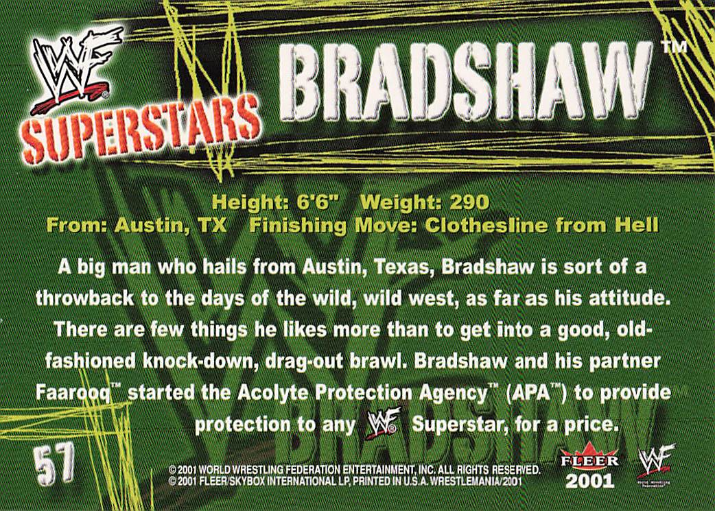 2001 Fleer WWF Wrestlemania Wrestling Bradshaw #57