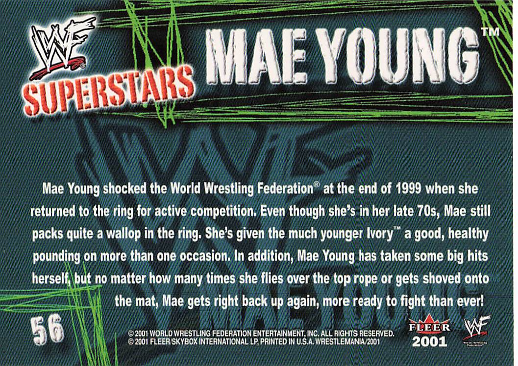 2001 Fleer WWF Wrestlemania Wrestling Mae Young #56 Rookie