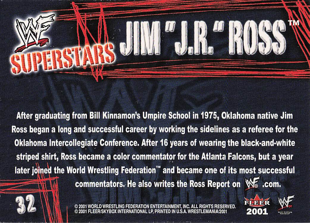 2001 Fleer WWF Wrestlemania Wrestling Jim Ross #32