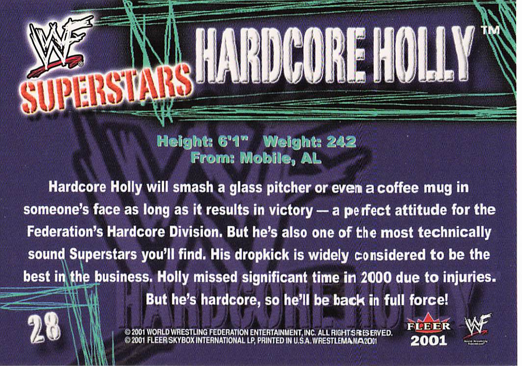2001 Fleer WWF Wrestlemania Wrestling Hardcore Holly #28