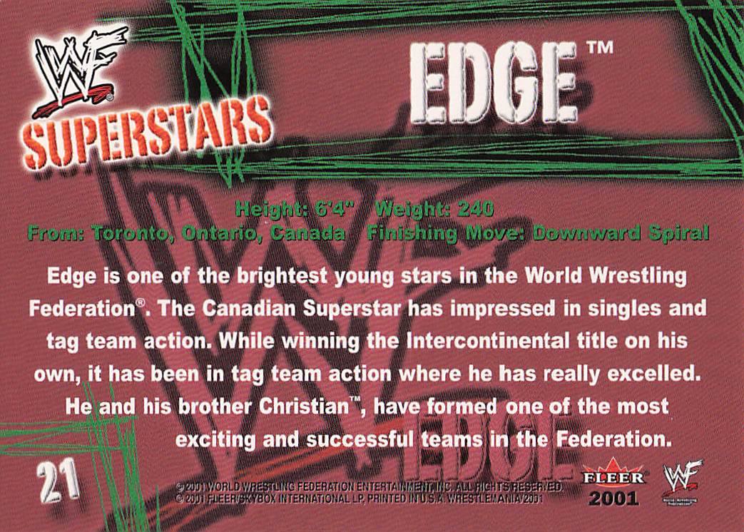 2001 Fleer WWF Wrestlemania Wrestling Edge #21