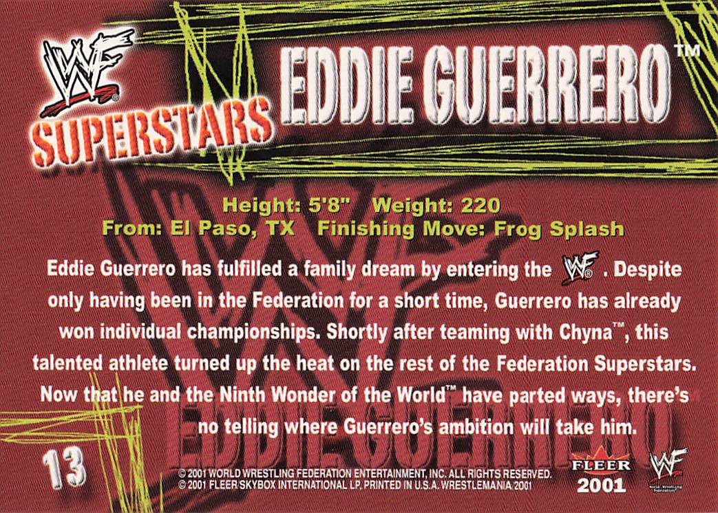 2001 Fleer WWF Wrestlemania Wrestling Eddie Guerrero #13