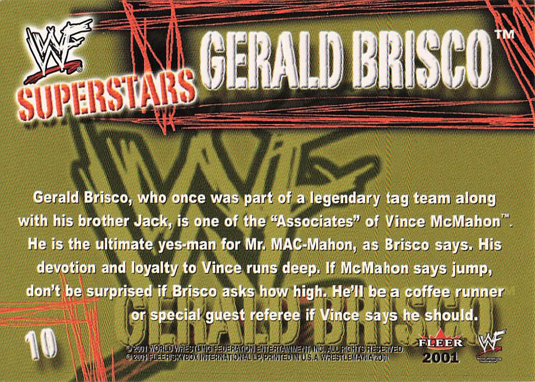 2001 Fleer WWF Wrestlemania Wrestling Gerald Brisco #10