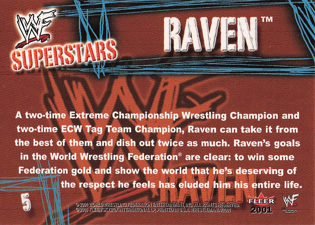 2001 Fleer WWF Wrestlemania Wrestling Raven #5