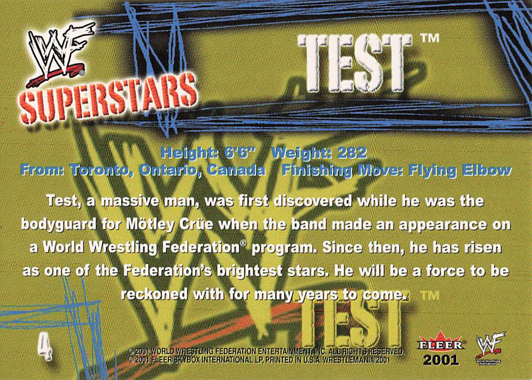 2001 Fleer WWF Wrestlemania Wrestling Test #4