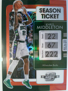 2021-22 Panini Contenders Optic Basketball Silver Khris Middleton #53