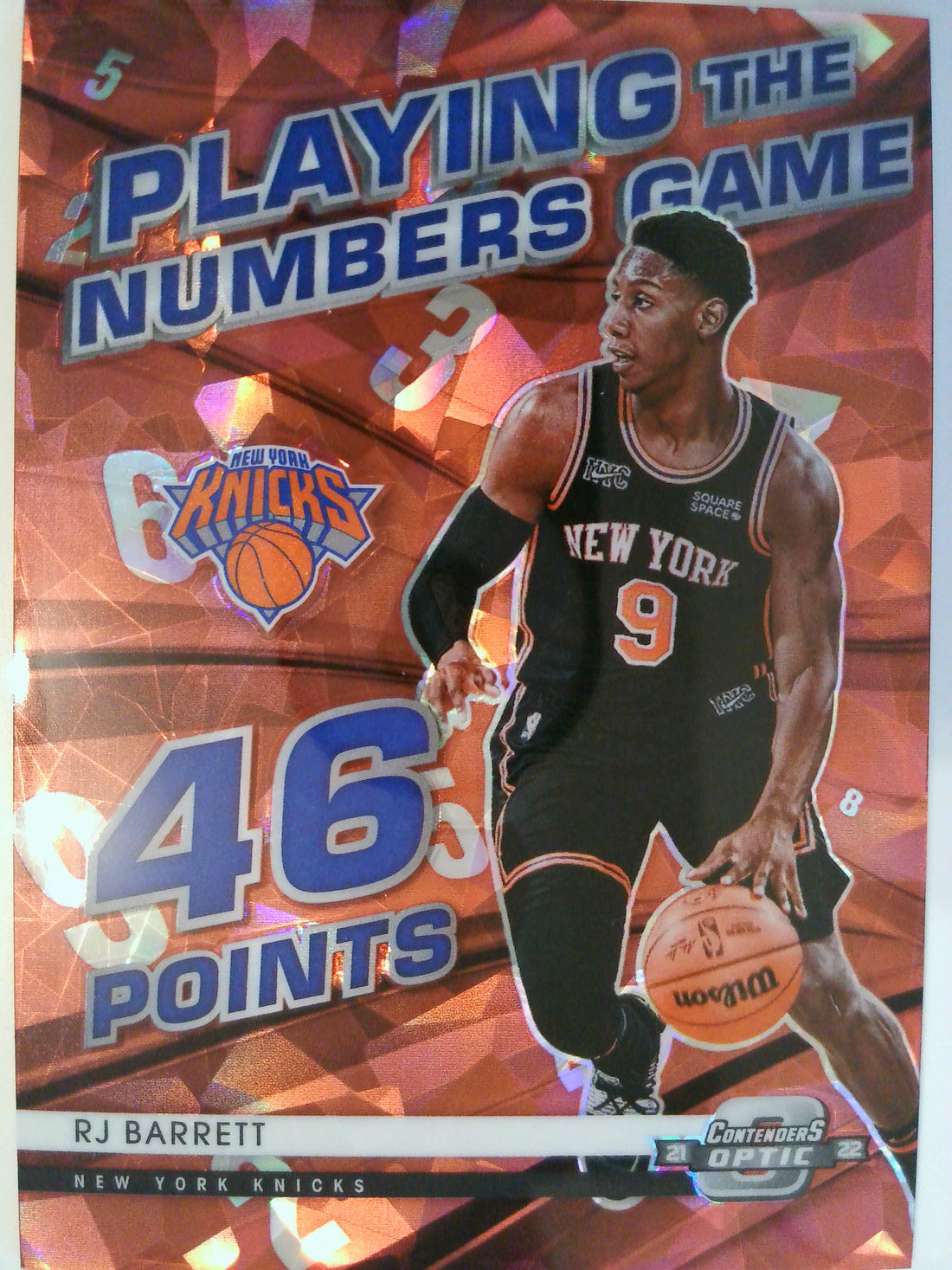 2021-22 Contenders Optic Playing the Numbers Red Cracked Ice RJ Barrett #16