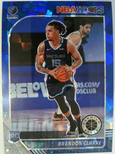 2019-20 Hoops Premium Stock Prizms Blue Cracked Ice Brandon Clarke #217 Rookie