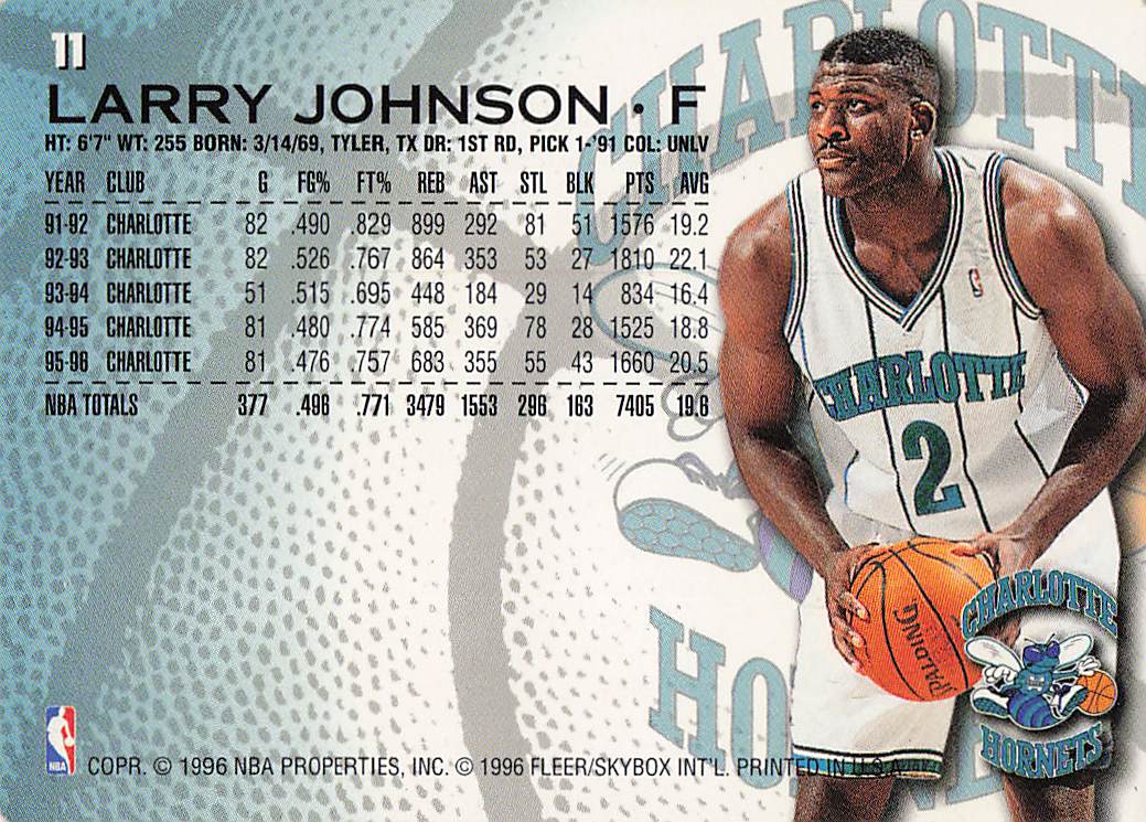 1996-97 Fleer Basketball Larry Johnson #11