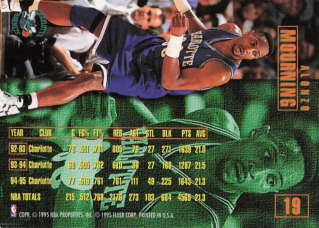 1995-96 Fleer European Basketball Alonzo Mourning #19