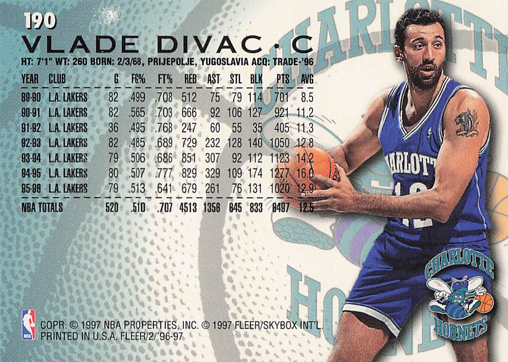 1996-97 Fleer European Basketball Vlade Divac #190
