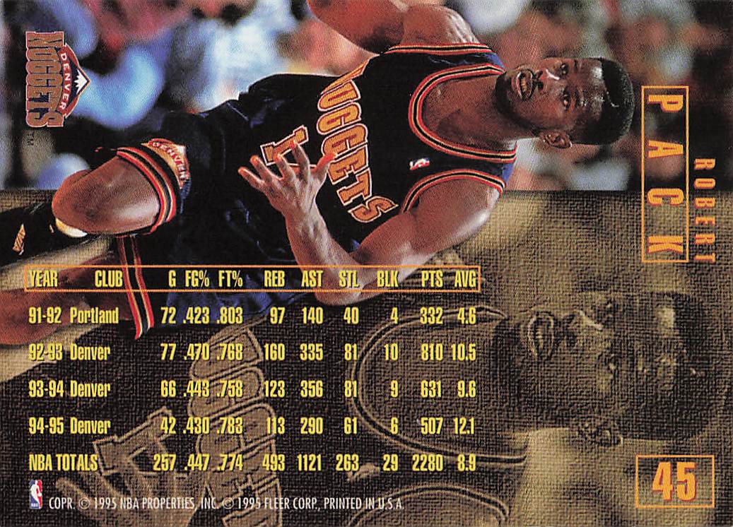 1995-96 Fleer Basketball Robert Pack #45