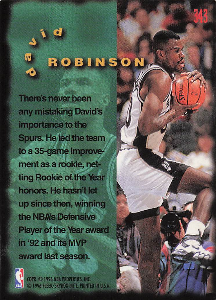 1995-96 Fleer Basketball David Robinson #343