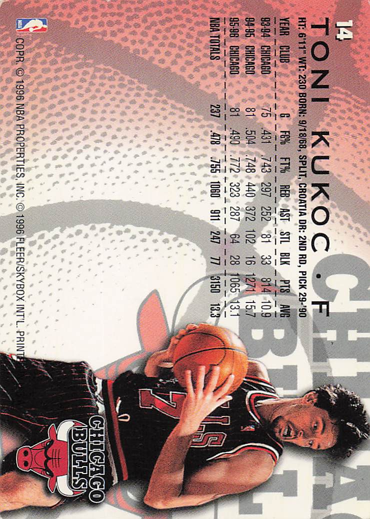 1996-97 Fleer European Basketball Toni Kukoc #14