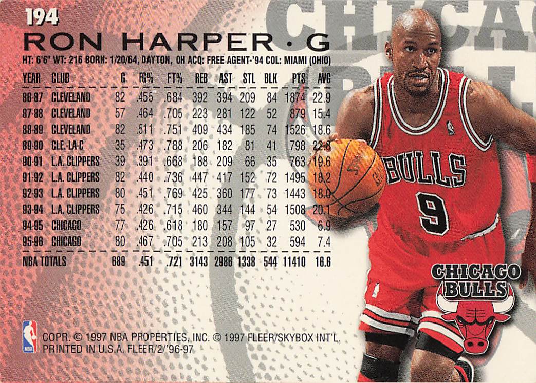 1996-97 Fleer European Basketball Ron Harper #194