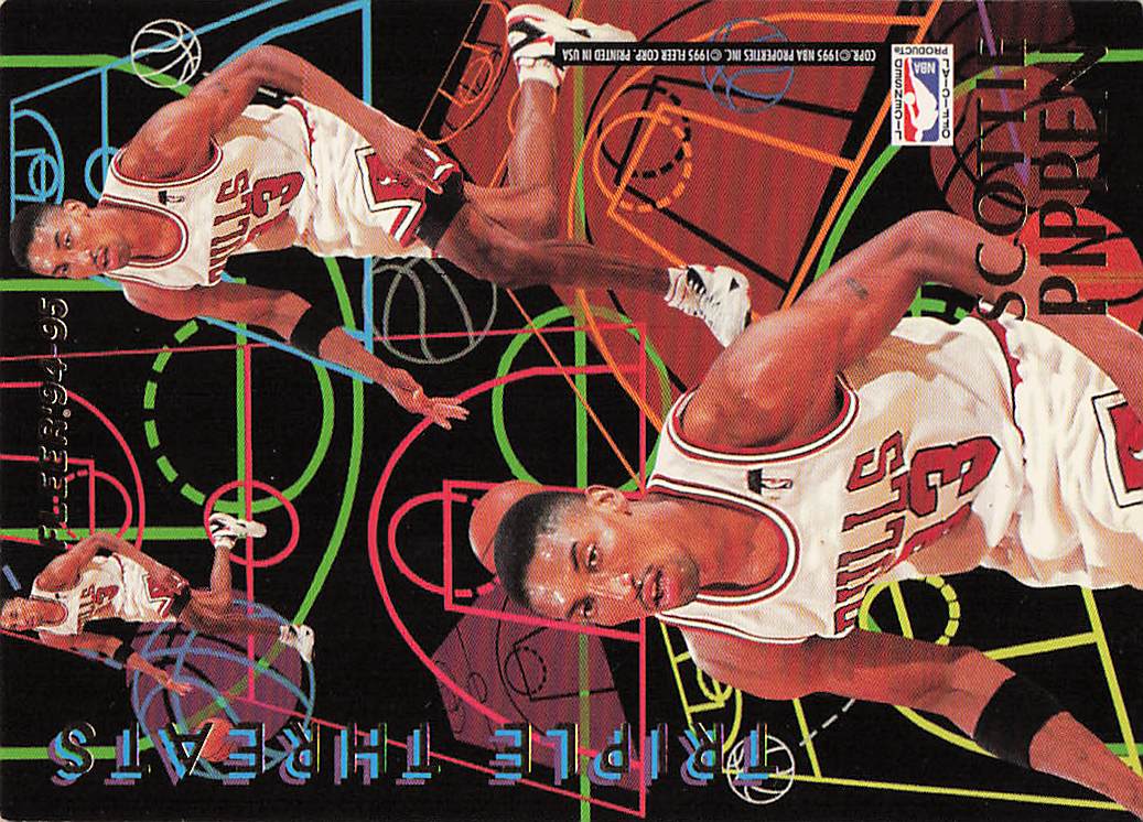 1994-95 Fleer Basketball Triple Threats Hakeem Olajuwon #6