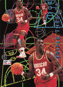 1994-95 Fleer Basketball Triple Threats Hakeem Olajuwon #6