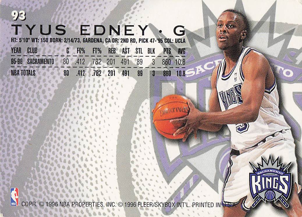 1996-97 Fleer Basketball Tyus Edney #93
