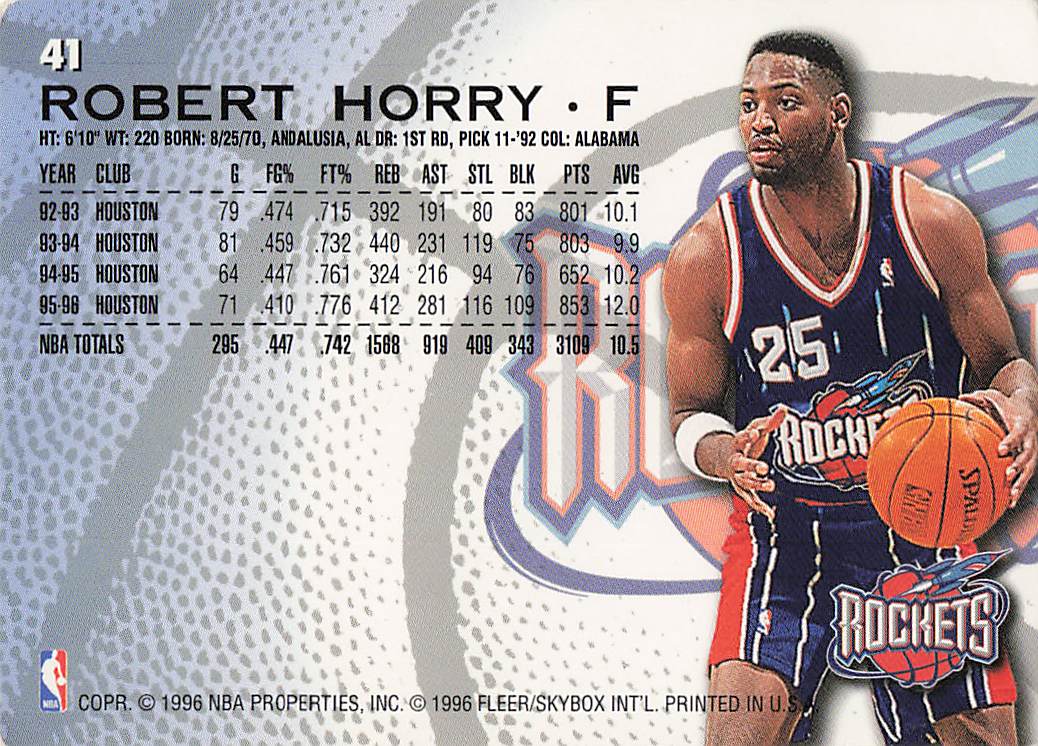 1996-97 Fleer European Basketball Robert Horry #41