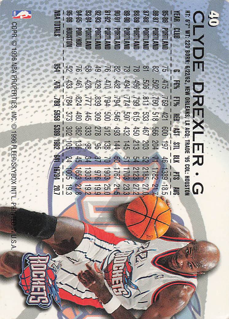 1996-97 Fleer European Basketball Clyde Drexler #40