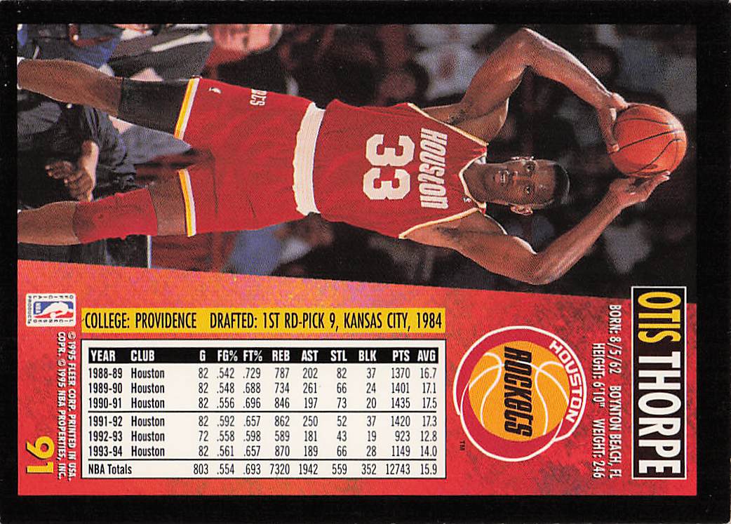 1994-95 Fleer European Basketball Otis Thorpe #91