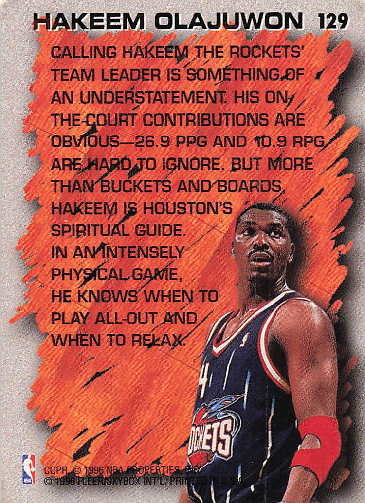 1996-97 Fleer Basketball Hakeem Olajuwon #129