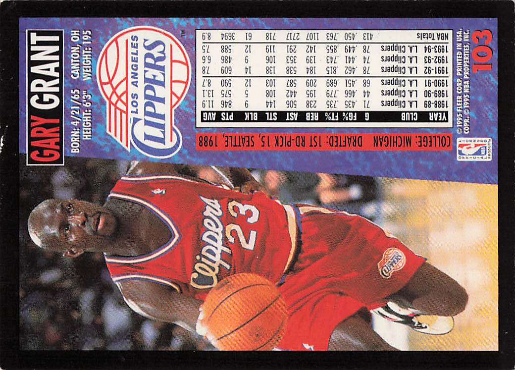 1994-95 Fleer European Basketball Gary Grant #103