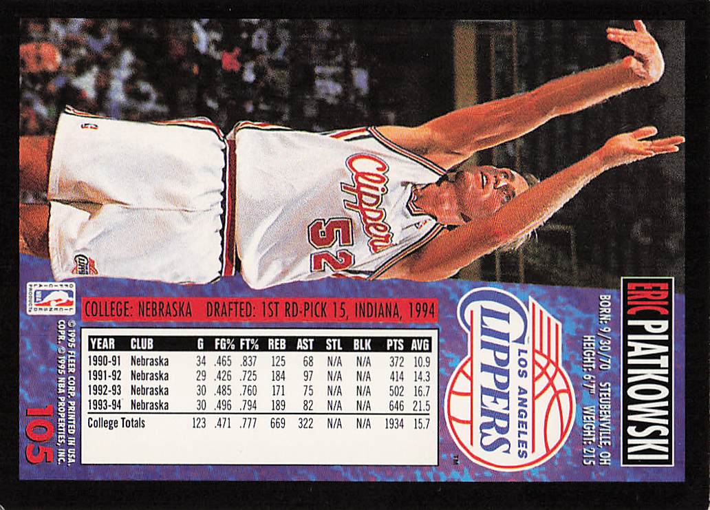 1994-95 Fleer European Basketball Eric Piatkowski #105