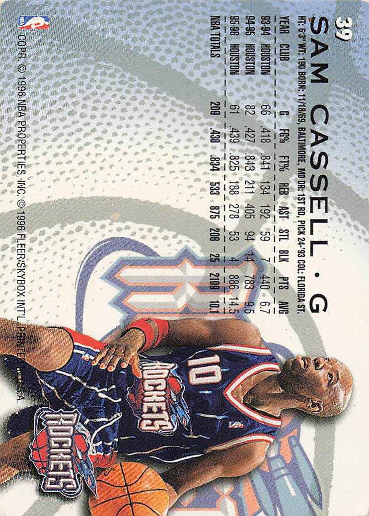 1996-97 Fleer Basketball Sam Cassell #39