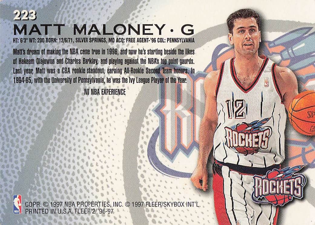 1996-97 Fleer European Basketball Matt Maloney #223