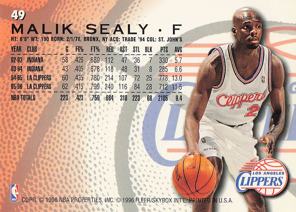 1996-97 Fleer European Basketball Malik Sealy #49