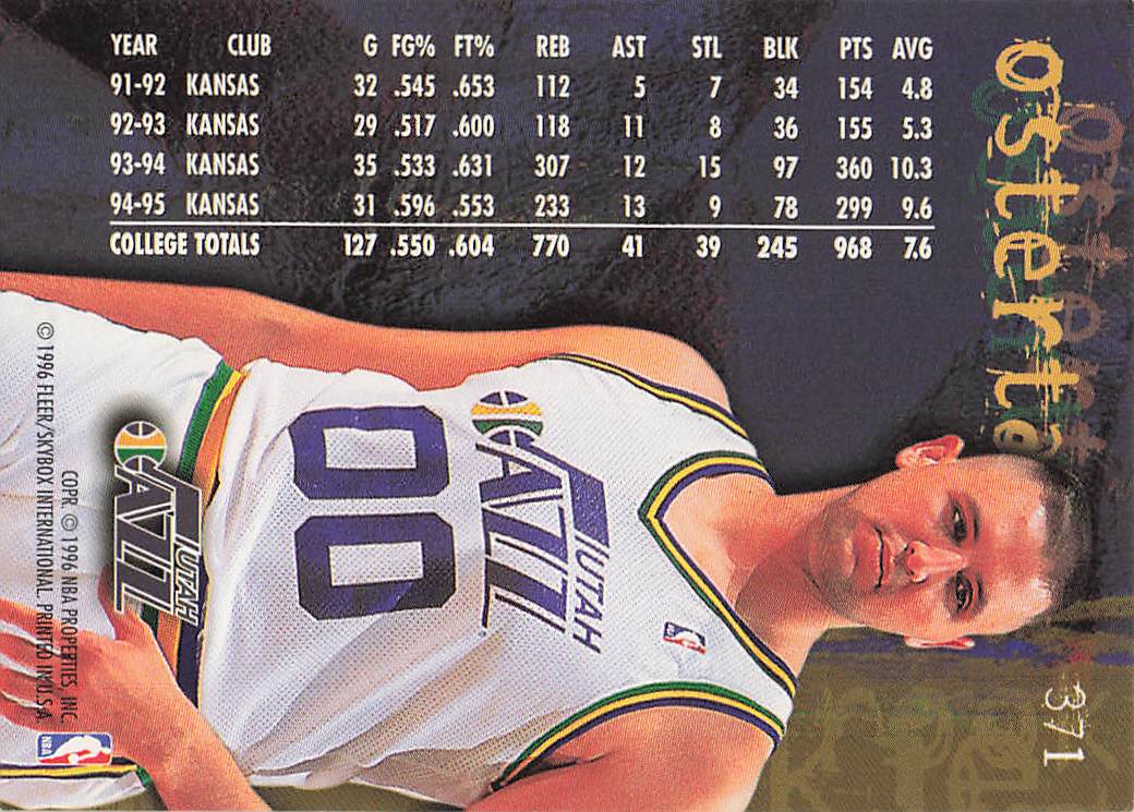 1995-96 Fleer European Basketball Greg Ostertag #371 Rookie