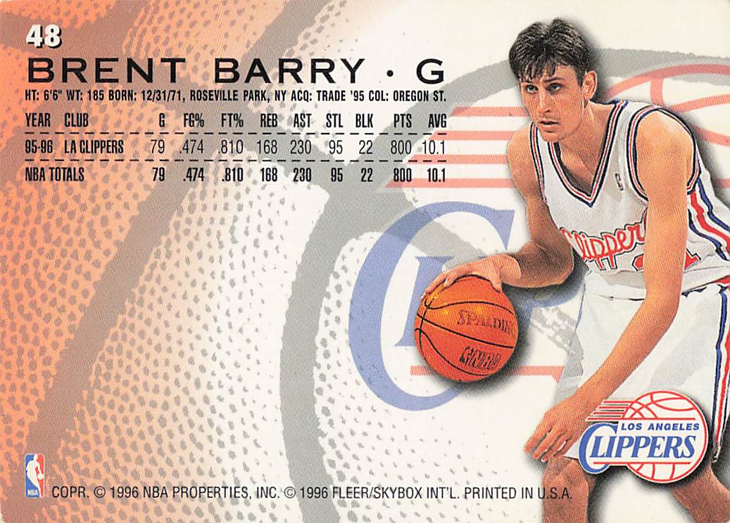 1996-97 Fleer European Basketball Brent Barry #48