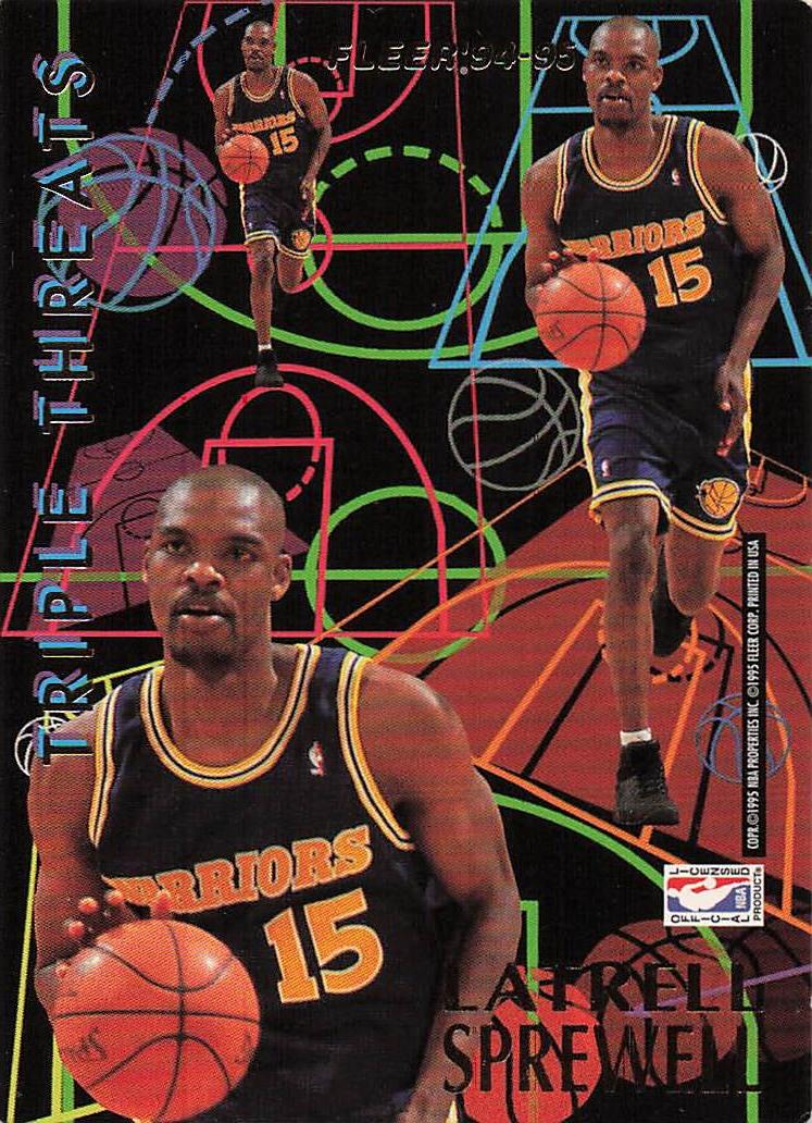 1994-95 Fleer Basketball Triple Threats Latrell Sprewell #10