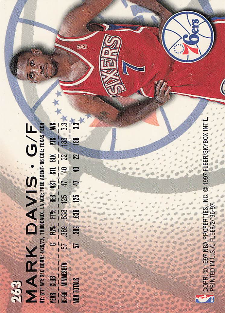 1996-97 Fleer Basketball Mark Davis #233