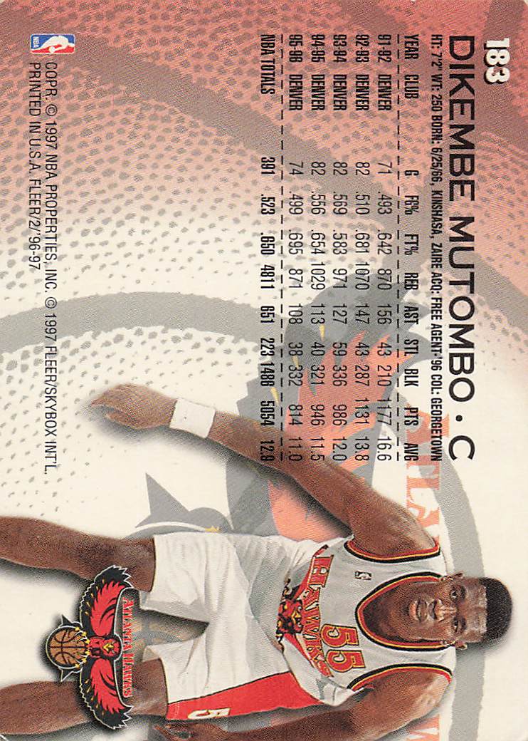 1996-97 Fleer European Basketball Dikembe Mutombo #183