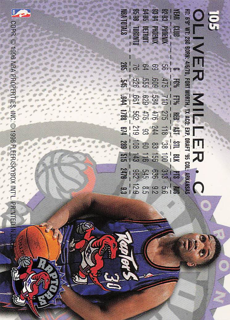 1996-97 Fleer Basketball Oliver Miller #105