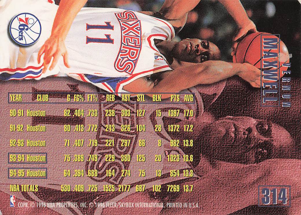1995-96 Fleer European Basketball Vernon Maxwell #314