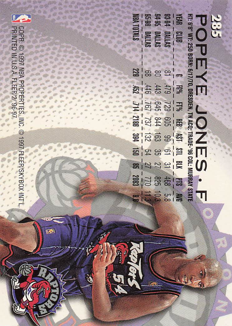 1996-97 Fleer Basketball Popeye Jones #255