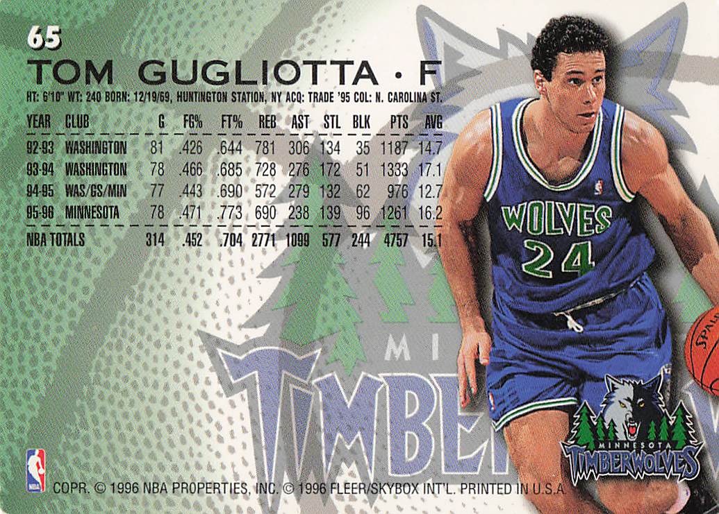 1996-97 Fleer Basketball Tom Gugliotta #65