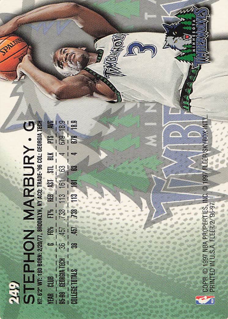 1996-97 Fleer European Basketball Stephon Marbury #249 Rookie