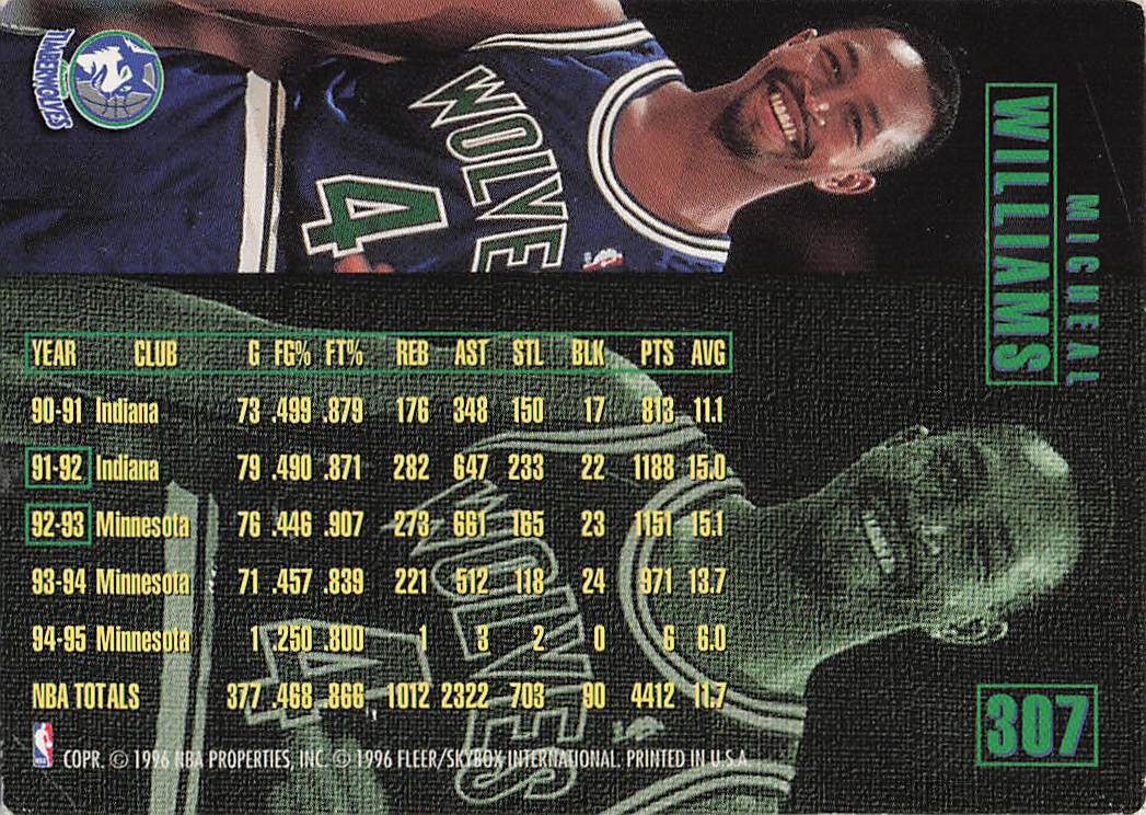1995-96 Fleer Basketball Micheal Williams #238