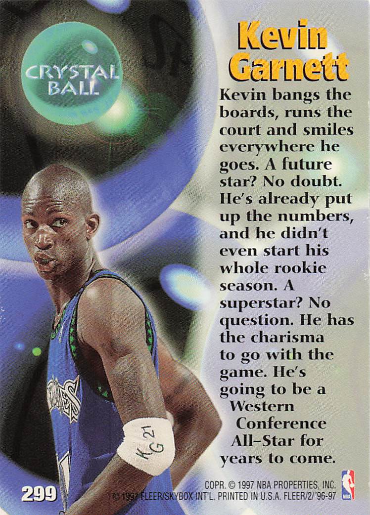 1996-97 Fleer European Basketball Kevin Garnett #299