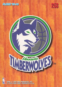 1995-96 Fleer European Basketball Minnesota Timberwolves #253