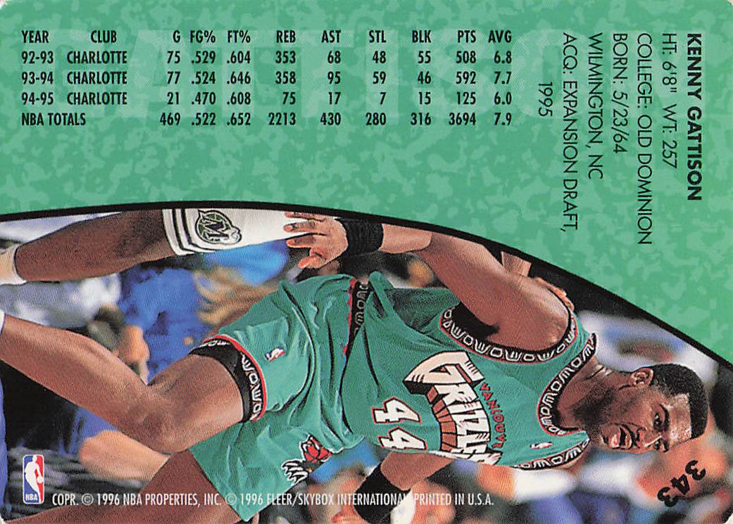 1995-96 Fleer Basketball Kenny Gattison #274