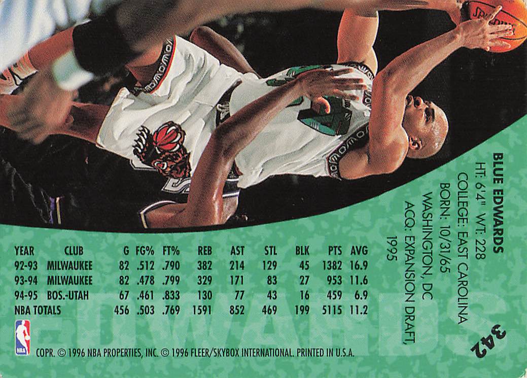 1995-96 Fleer Basketball Blue Edwards #273